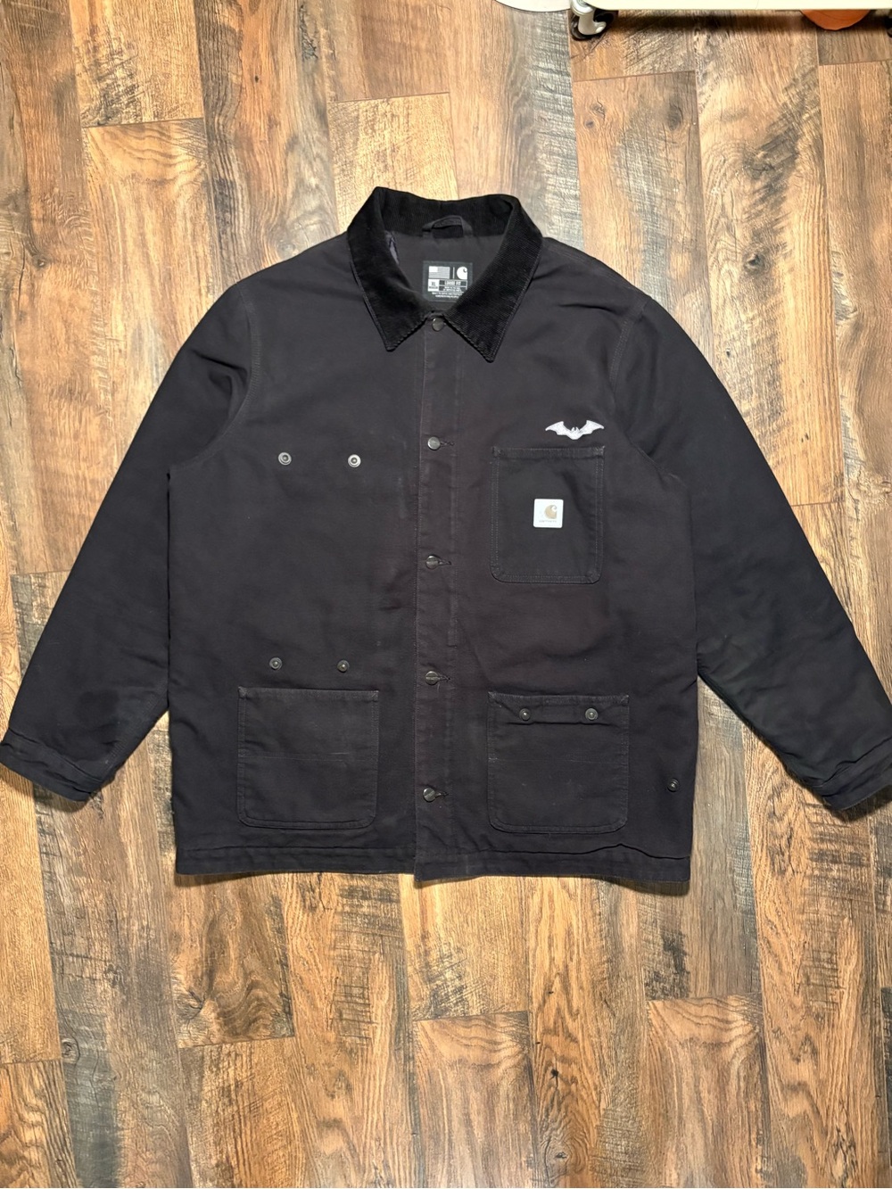 Carhartt x The Batman Duck Chore Coat Black Quilted Jacket XL USA Made
